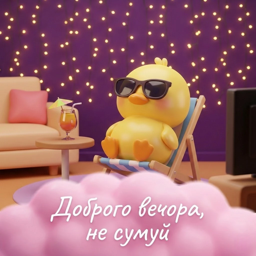 Прикольні картинки доброго вечора: яскраві листівки та побажання для гарного відпочинку