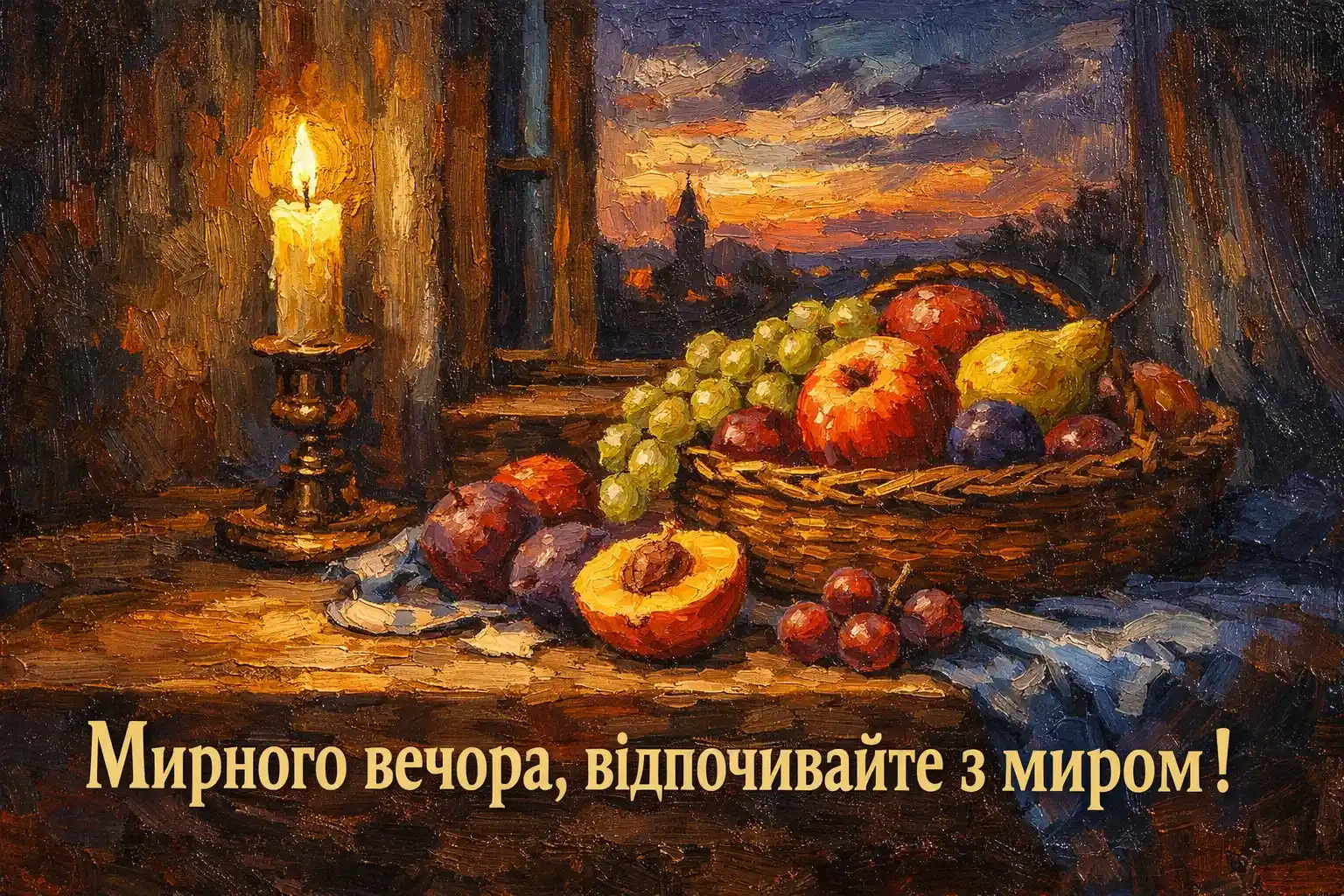 Доброго вечора, гарного відпочинку та добірка душевних листівок для вашого затишку
