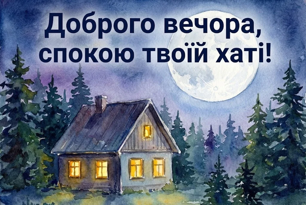 Побажання доброго вечора на українській мові: найкращі картинки та душевні листівки для затишку