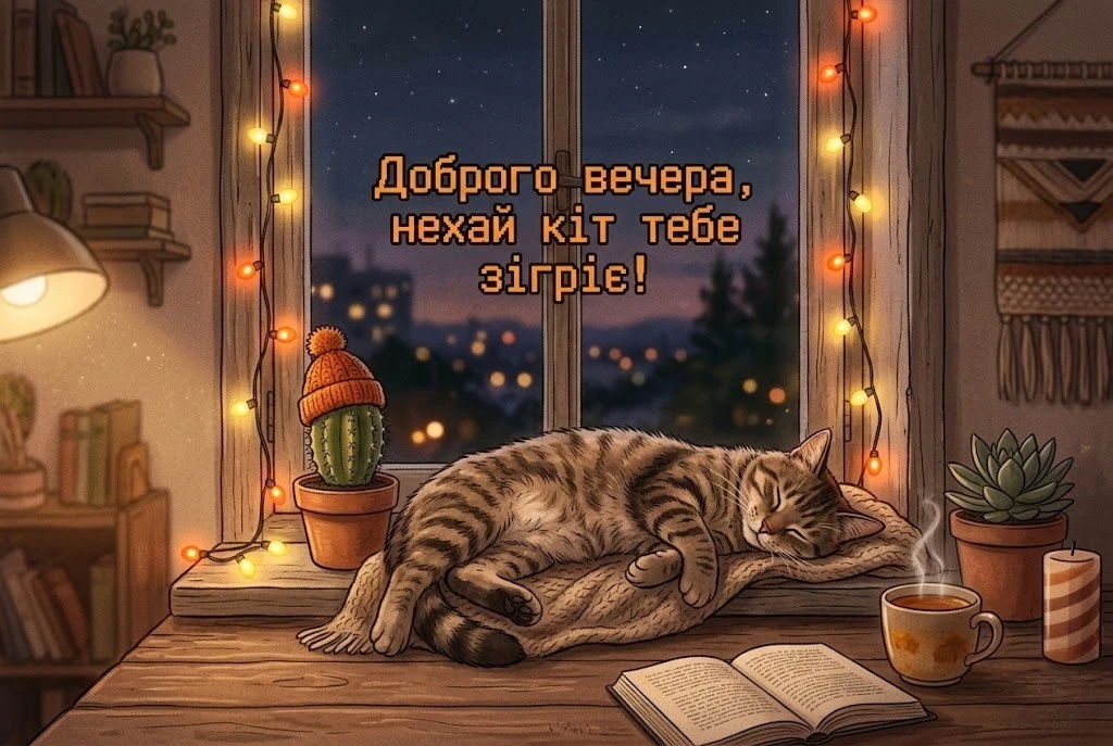 Доброго вечора: картинки та найтепліші листівки для затишного відпочинку