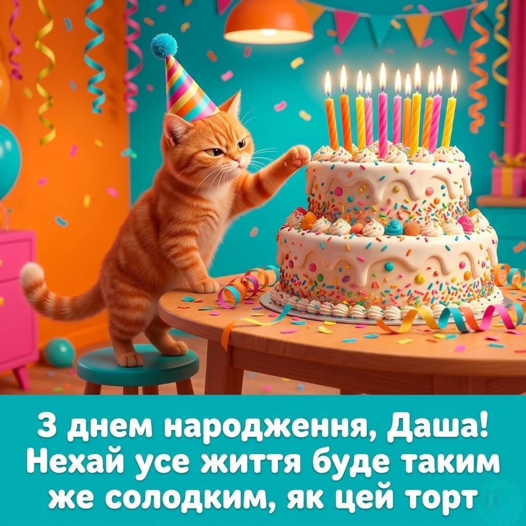 Щирі та яскраві привітання з днем народження Даші