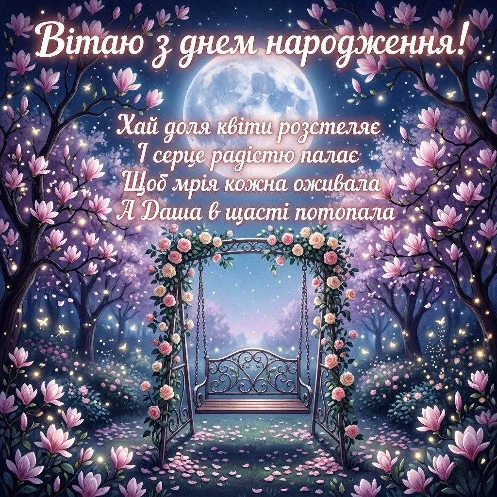 Щирі та яскраві привітання з днем народження Даші