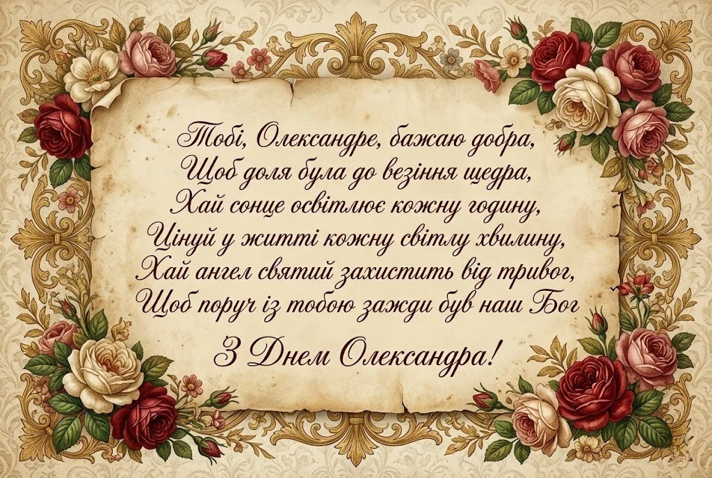 З днем ангела, Сашо! Найкращі побажання для коханих, друзів та партнерів