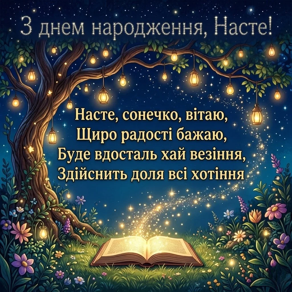 З днем народження, Настуню! Побажання успіху, краси та гармонії