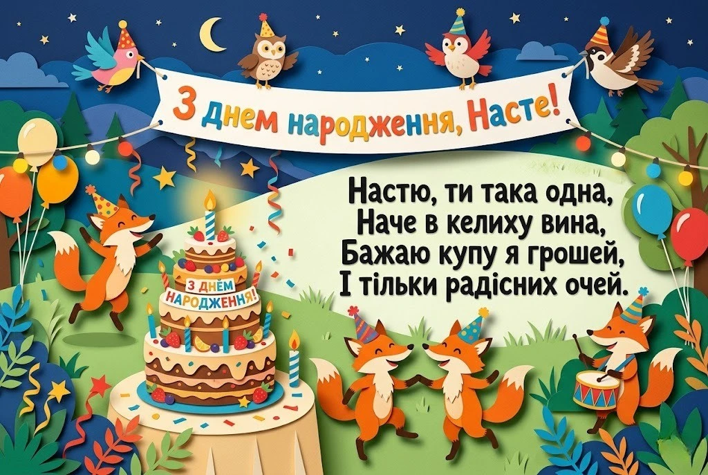 З днем народження, Настуню! Побажання успіху, краси та гармонії