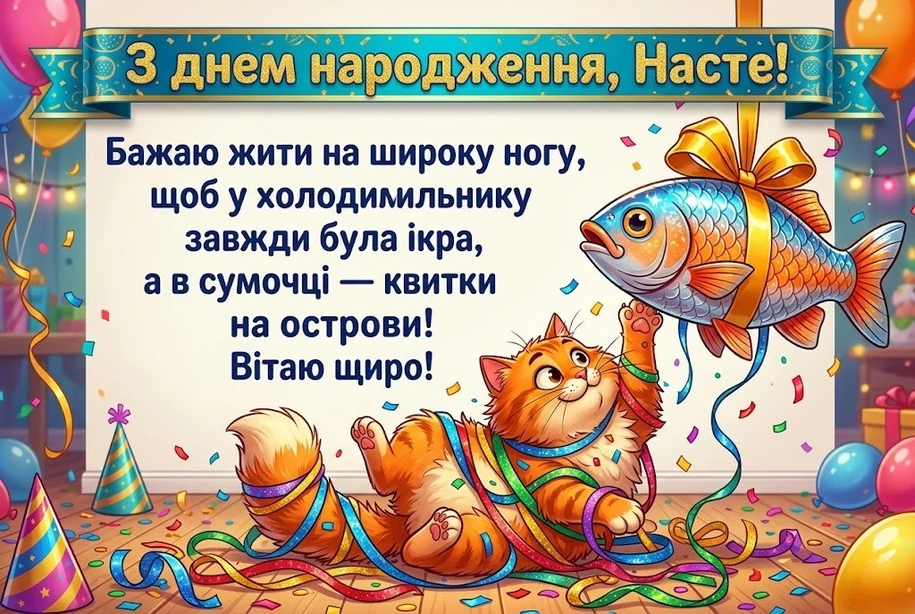 З днем народження, Настуню! Побажання успіху, краси та гармонії