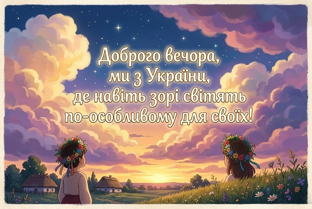 Доброго вечора, ми з України: затишні листівки та картинки, які можна скачати для душевного настрою