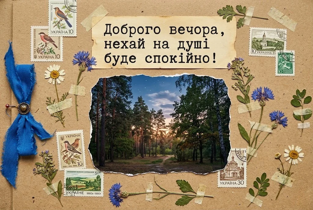Доброго вечора, ми з України: затишні листівки та картинки, які можна скачати для душевного настрою