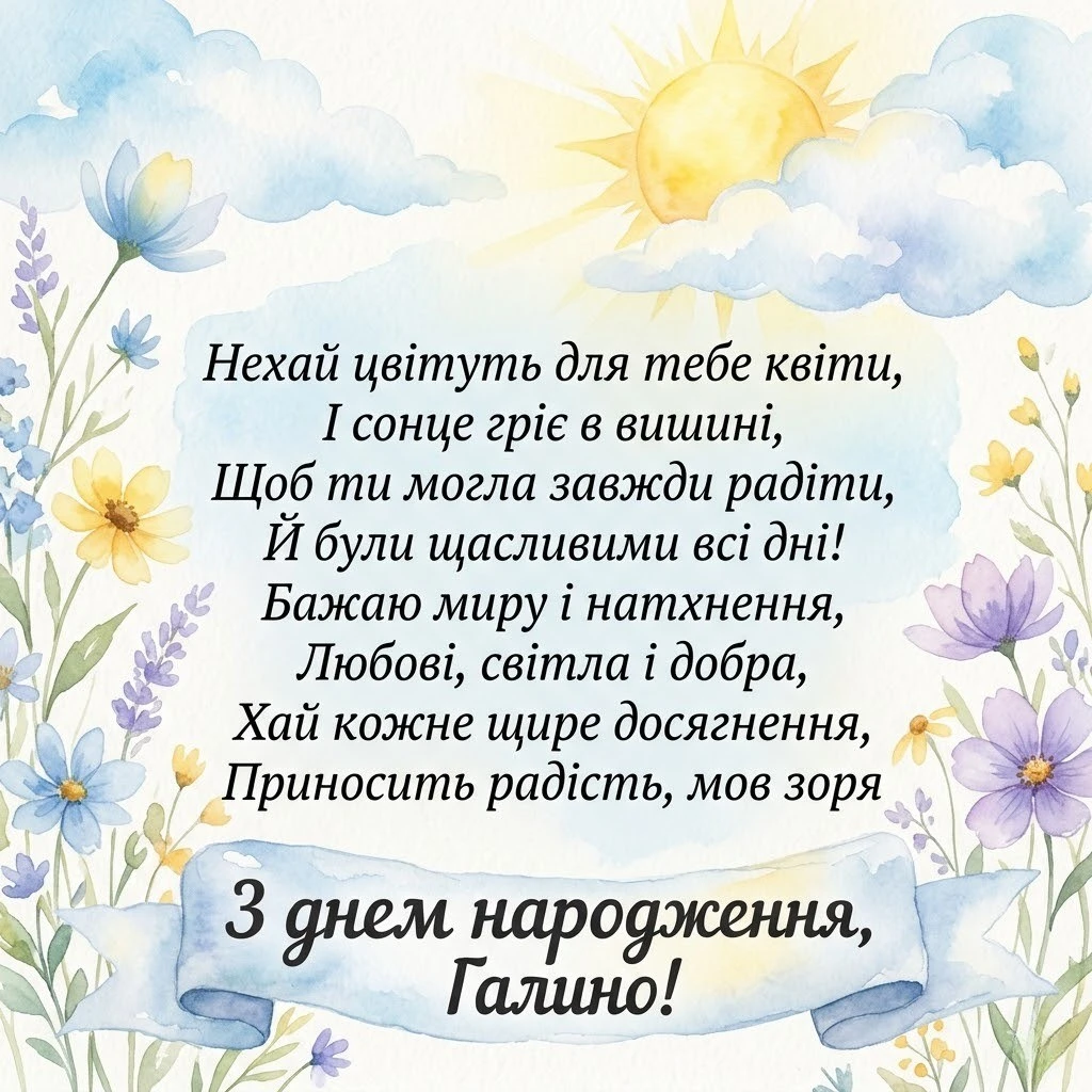 З днем народження, Галино! Щирі побажання та красиві картинки для іменинниці