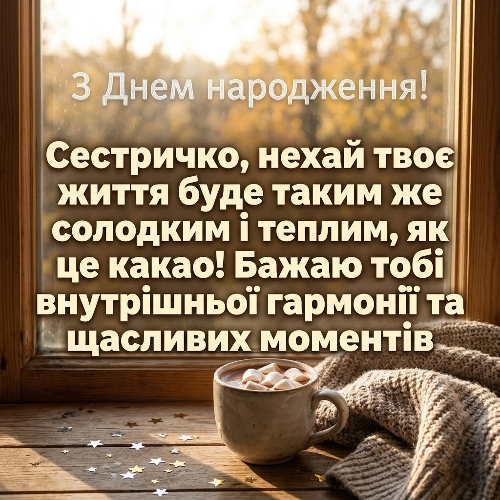Привітання для рідної сестри: мир, щастя та натхнення у кожному рядку