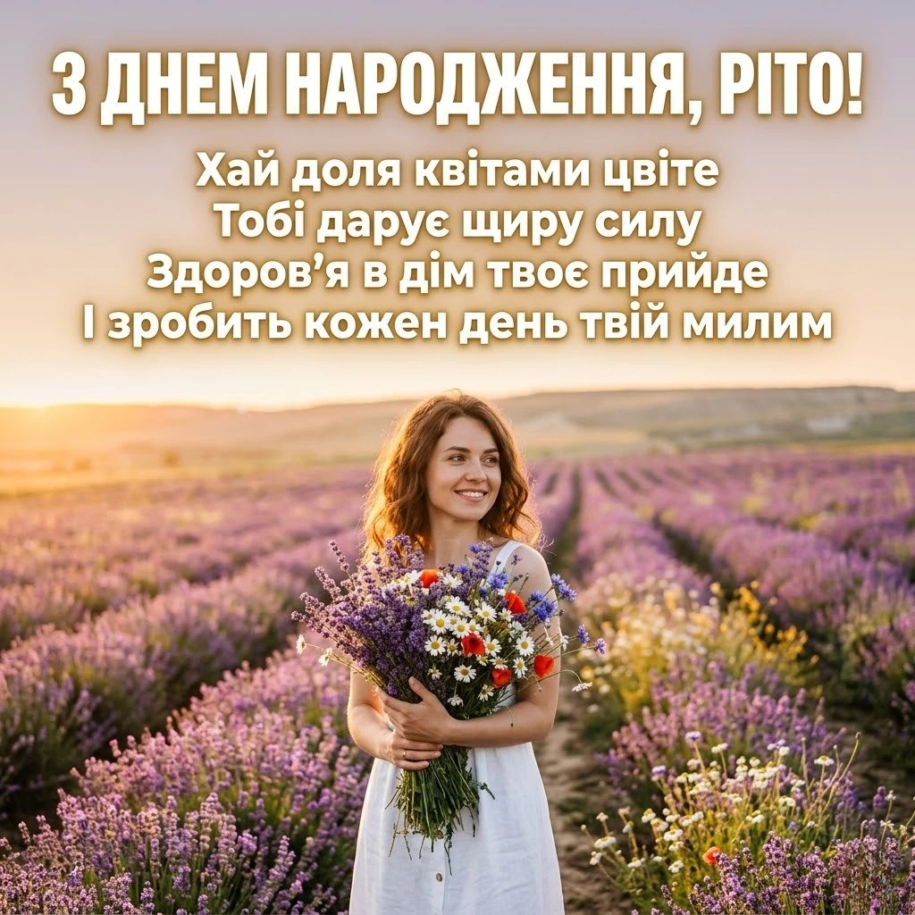 З днем народження, Ріта: найтепліші побажання та яскраві листівки