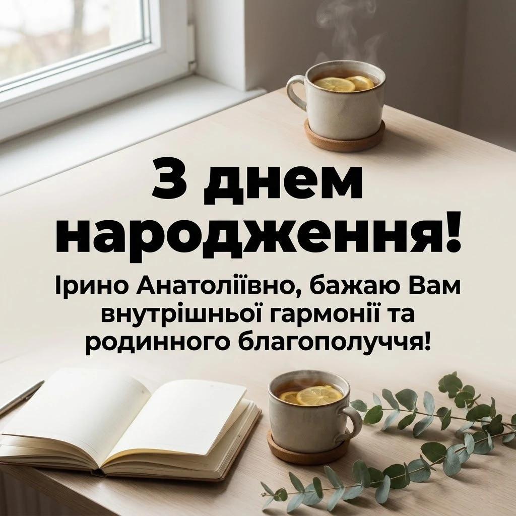 Ірина Анатоліївна, з днем народження: вітання, що зігрівають серце