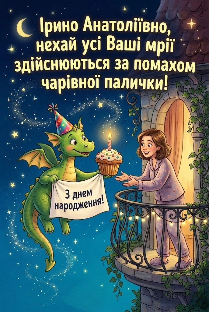 Ірина Анатоліївна, з днем народження: вітання, що зігрівають серце